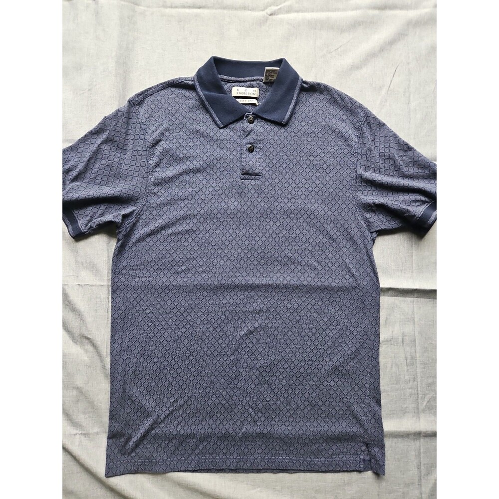 Ron Chereskin Mens Medium Swift Dry Navy Blue Diamond Pattern